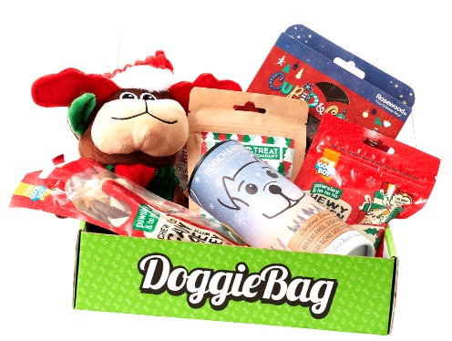 DoggieBag overraskelsespakke til hunden med juletema