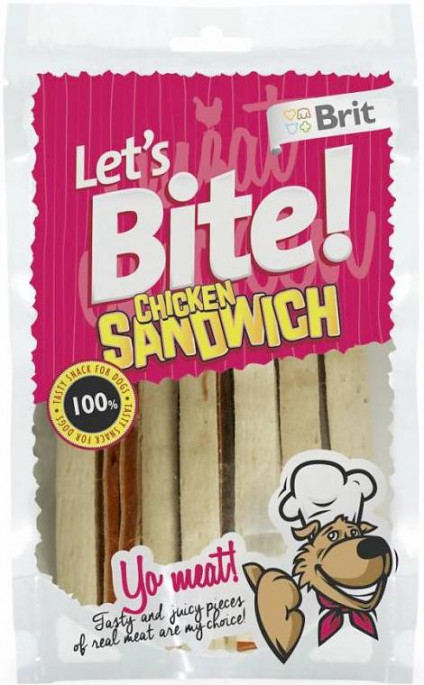 Brit Let´s Bite! Chicken Sandwich, Stort utvalg Godbiter og Snacks til Hunder