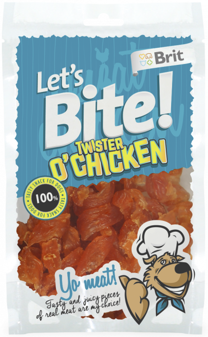 Brit Let´s Bite! Twister o'Chicken, Stort utvalg Godbiter og Snacks til Hunder