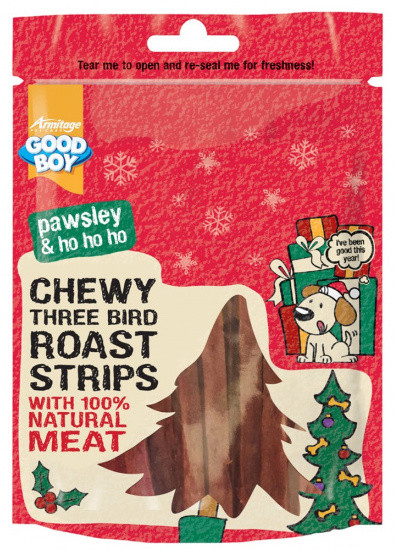 Good Boy Chewy Three Bird Roast, Stort utvalg Godbiter og Snacks til Hunder