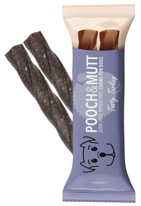 Pooch & Mutt Junk-Free Chews: Smakfull Kalkun, Tyggeben og Annen Tygg til Hund