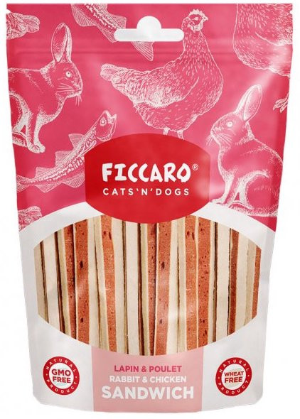 Ficcaro Sandwich - Kanin & Kylling, Stort utvalg Godbiter og Snacks til Hunder