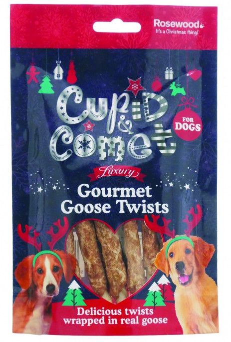 Rosewood Luxury Goose Twists , Stort utvalg Godbiter og Snacks til Hunder