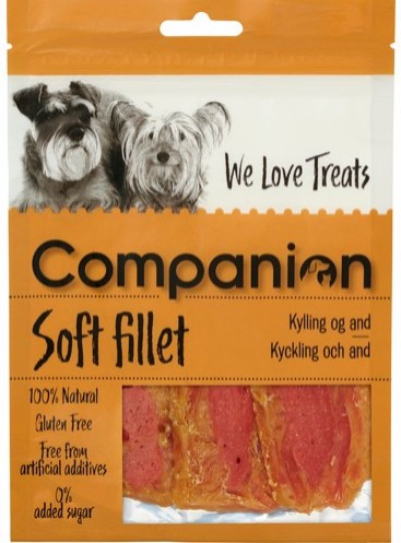 Companion Chicken & Duck Fillets, Stort utvalg Godbiter og Snacks til Hunder