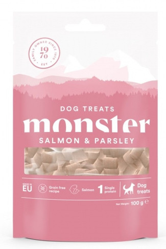 Monster Monster godbiter - Laks, Stort utvalg Godbiter og Snacks til Hunder