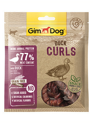 GimDog Duck Curls, Stort utvalg Godbiter og Snacks til Hunder